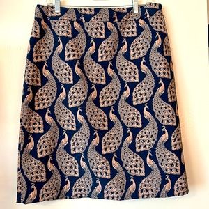 Size 12 Ann Taylor Jacquard Peacock Skirt